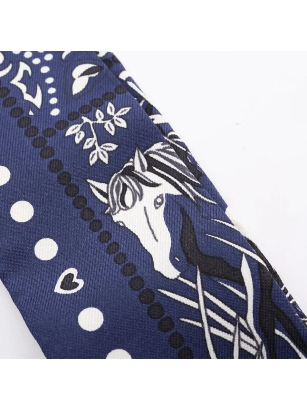 Hermes Scarf Twilly Entre Ciel Et Mer Bandana Navy Silk